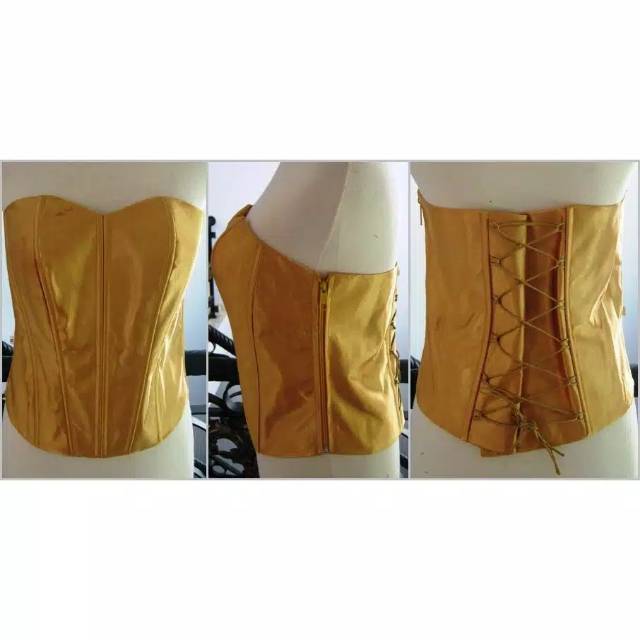 dalaman wanita Bustier longtorso satin tulang delapan Best Quality