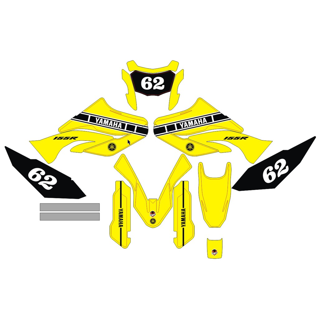 Stiker Decal YAMAHA WR 155 Custom Code A62 (5)