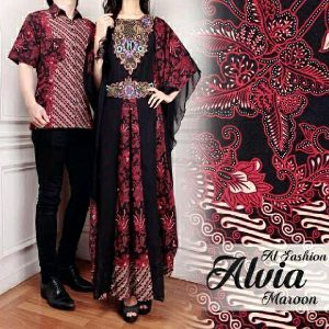 atk Cp Alvia Brown couple mamah papah kaftan kemeja batik songket etnik lengan pendek pria pasangan