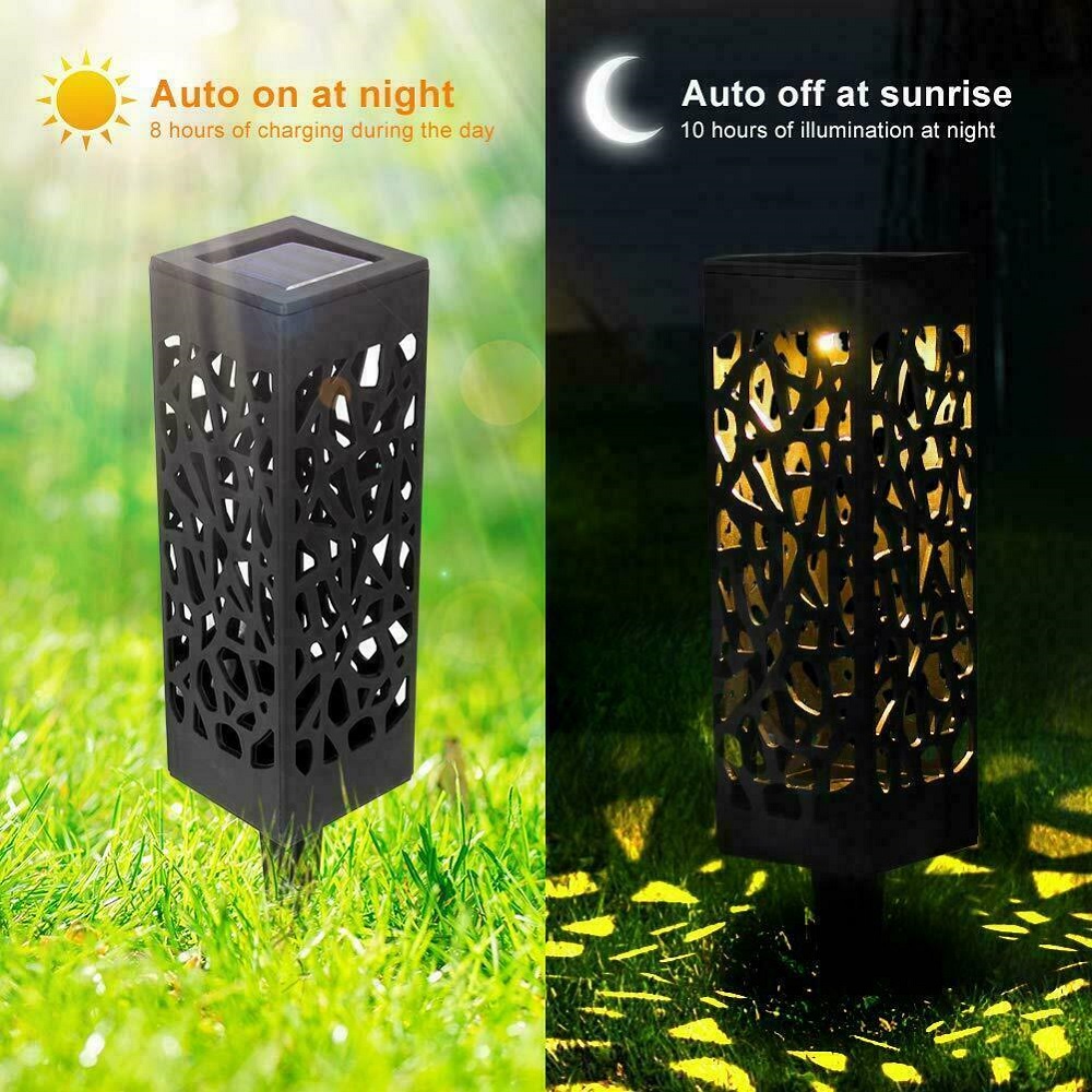 TaffLED Lampu Taman tenaga matahari Solar Panel lampu hias tancap taman rumput tanah kebun anti air Garden Ground Plug Warm Light LED Solar Garden Light Outdoor Solar Powered Lamp Lantern Waterproof Landscape Lighting for Pathway Patio Yard Decoration