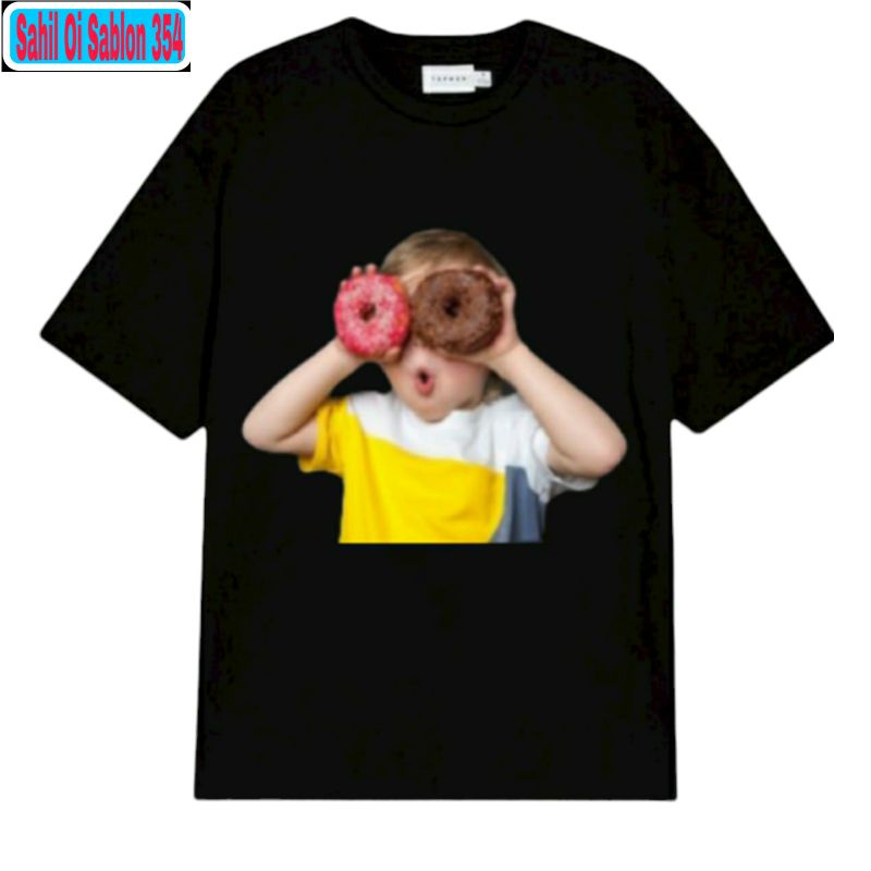 KAOS T-SHIRT DONAT BAJU BABY FACE DONUTS karakter anak kecil Kaos Vintage distro Anak/ dewasa unisex