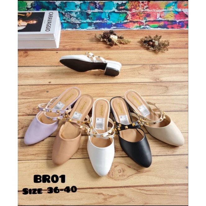 ABBUSHOES BR 01 bapau stut silang  3cm untuk wanita