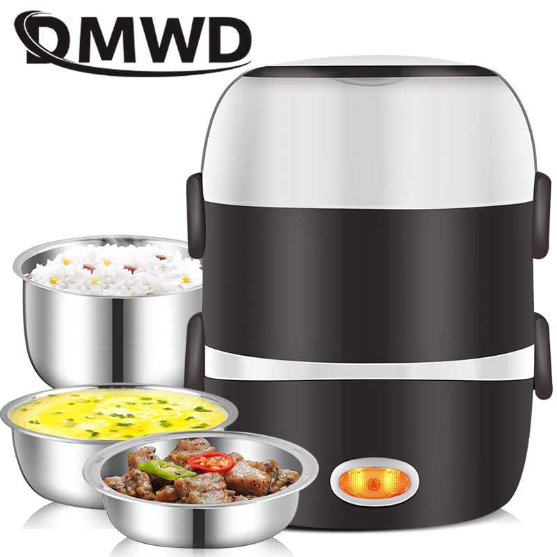 Rice Cooker Mini Hemat Listrik DMWD Mini Electric Rice Cooker Stainless Steel 2/3 Layers Steamer