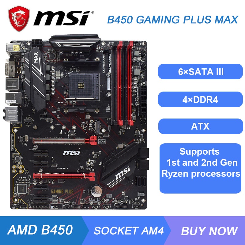 PREORDER MSI B450 GAMING PLUS MAX Motherboard B450 Motherboard AM4 Support AMD Ryzen 5 5600g 5600x C