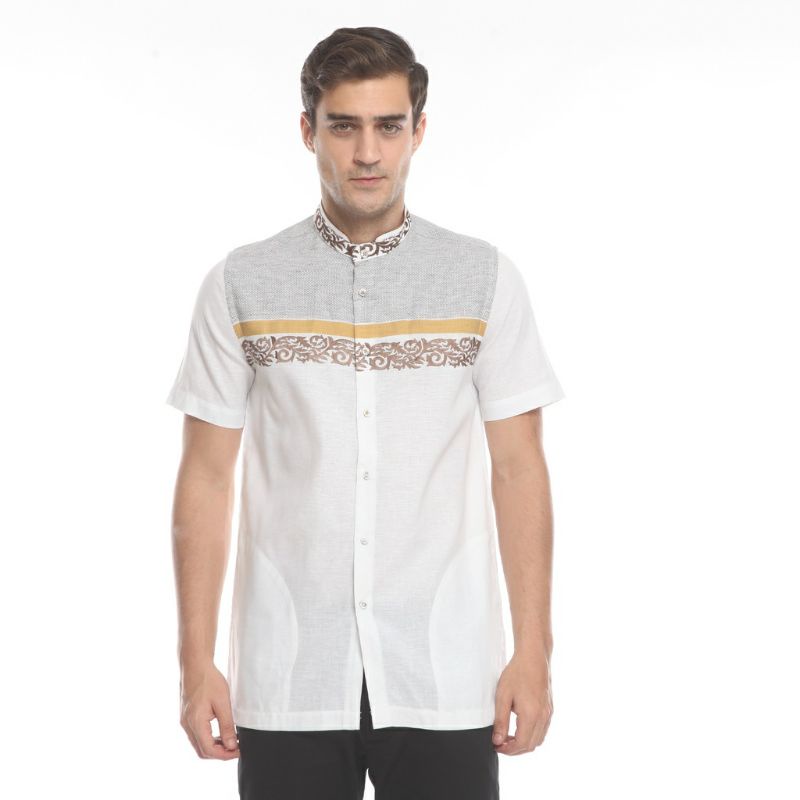 MOC Kemeja Koko Lengan Pendek Grey