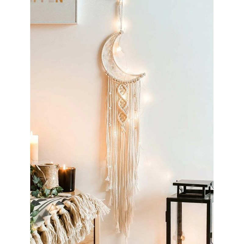 READY STOK) macrame hiasan dinding bulan bintang / macrame wall hanging/dekorasi rumah