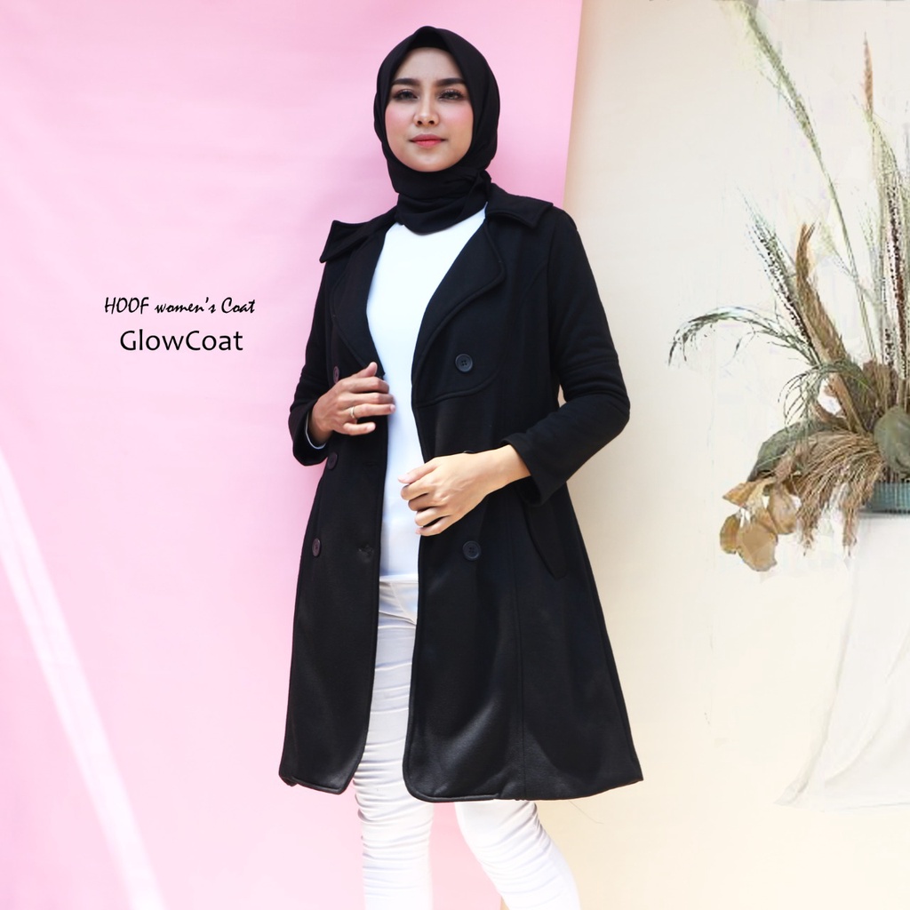 coat wanita mantel wanita keren model korea coksu merah kuning navy hitam