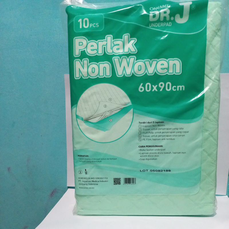 Underpad DR.J 60cmx90cm 10pcs / underpad dewasa / perlak dewasa / Perlak / Underpad