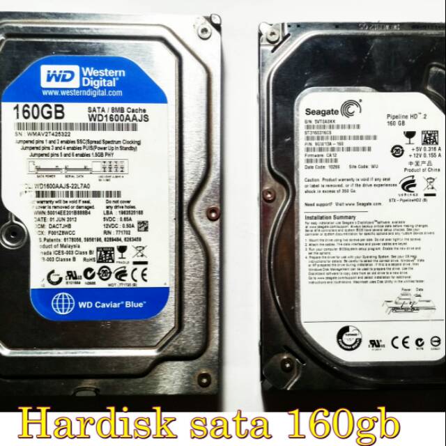 Hardisk HDD Hard Disk PC Komputer
Soket SATA
Size 160gb 320GB
Merk WD Seagete
hitachi Sehat / healt