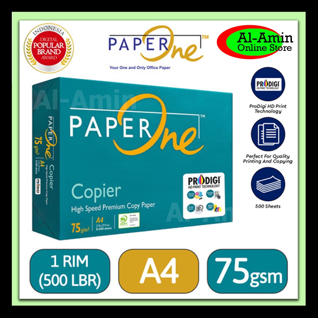 

Kertas HVS PaperOne A4 75gsm / HVS A4 75gsm (500lbr)
