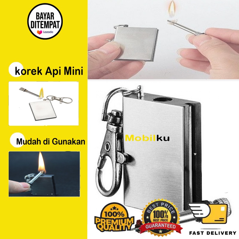 [BISA COD] Gantungan Kunci Korek Minyak Kecil Zippo Lighter Survival Matches Mini Universal Kotak Tahan Angin Unik Gantungan Korek Antarestar