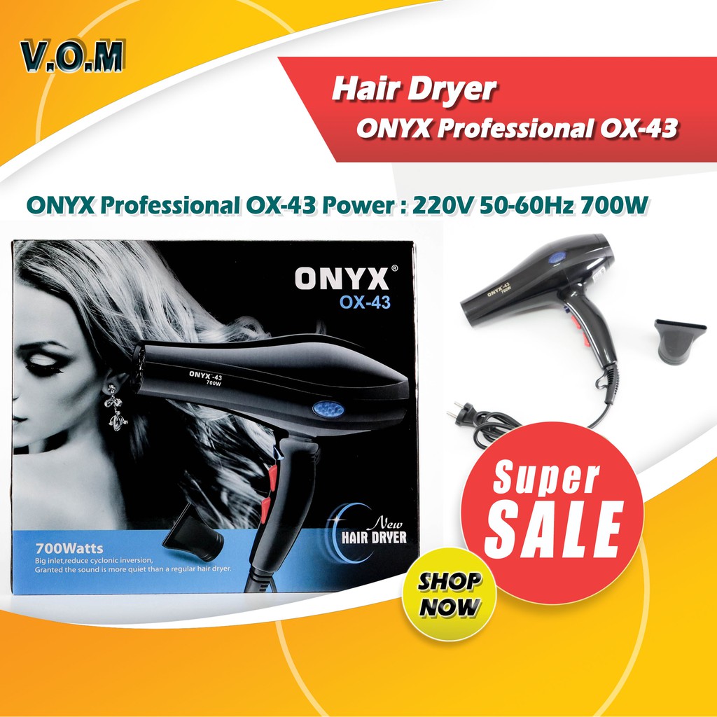 VOM-OX-43 Hair Dryer Onyx Professional 700W / Pengering Rambut 0576