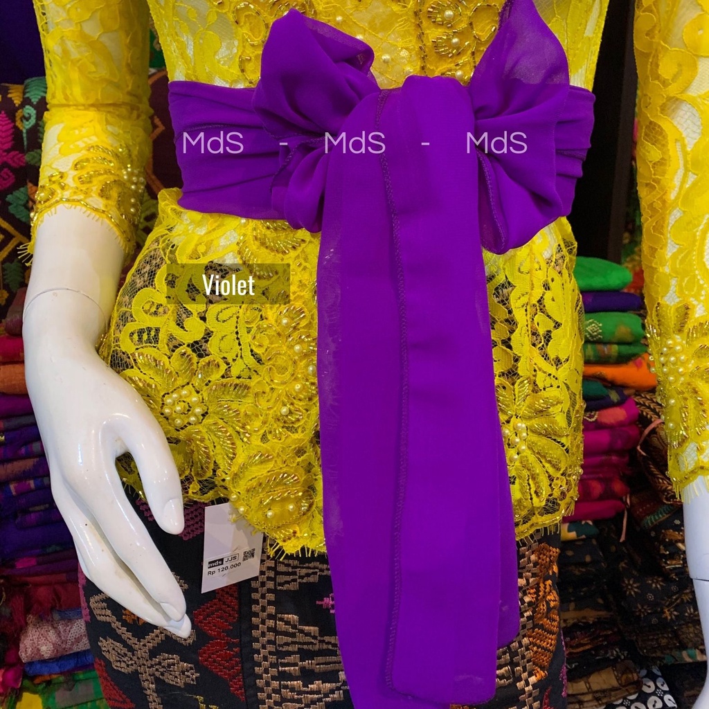 Selendang Crep Bali Panjang 2,5 Meter-Violet