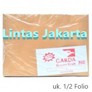 Amplop Coklat Ukuran 1/2 Folio / Setengah Folio ( Isi 100 lembar ) Merk Garda