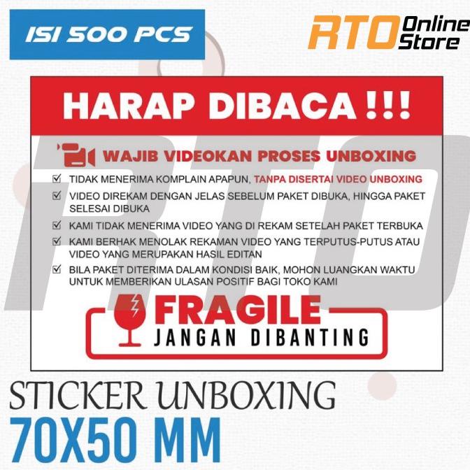 

(BISA COD) STICKER UNBOXING LABEL STICKER VIDEO UNBOXING LABEL PENGIRIMAN 500 PCS EKSLUSIF Kode 1375