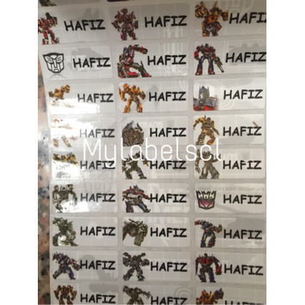 

Stiker Label Nama Name Sticker Waterproof Robot Transformer Transformers Anti Air