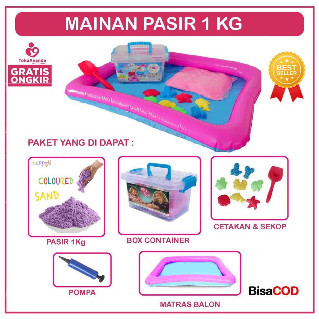 PASIR BOX 1 KG / PASIR AJAIB 1 KG / PLAYSAND 1 KG / PASIR AJAIB / PLAYSAND / PASIR MAINAN / PASIR