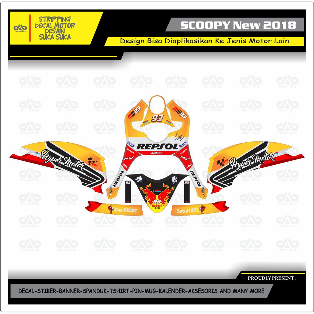 Striping All New Scoopy  Full REPSOL Stiker Decal HONDA SCOOPY WIM-SCOOPY