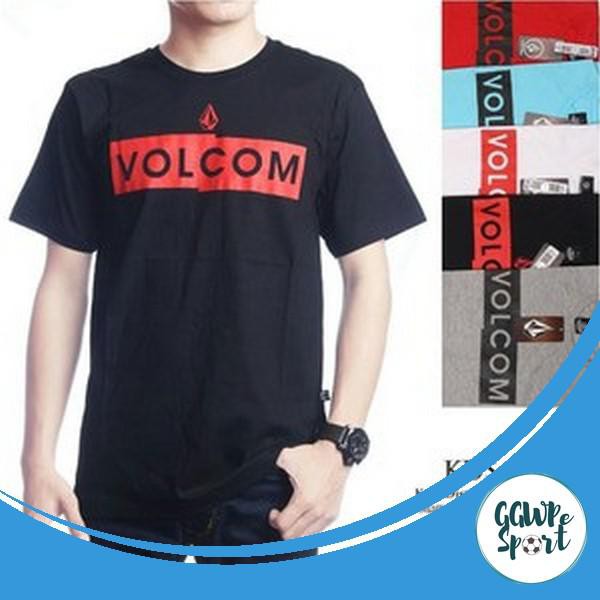 Kaos Distro Premium Volcom Baju Distro Cowok Lengan Pendek Katun Combed 30S Kualitas Terbaik