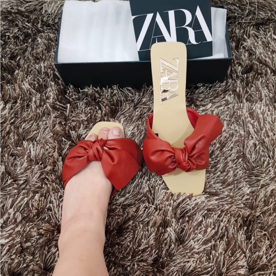 Zara  Flat Sandal  with Bow 751 Shopee  Indonesia