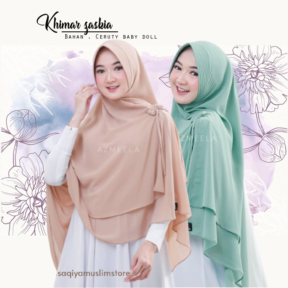 Khimar 2 Layer Jumbo Ceruty Kerudung Syari Jumbo Ceruty Zaskia
