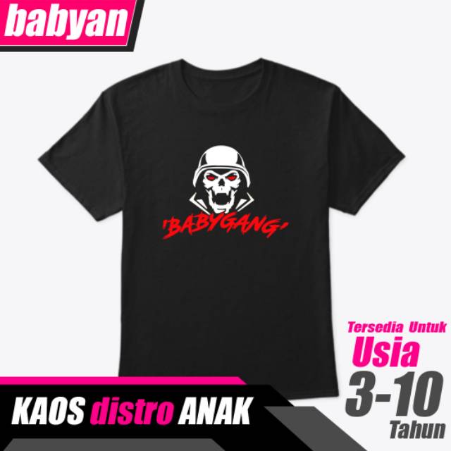 Kaos Distro Anak Babygang Cotton Combed 30s
