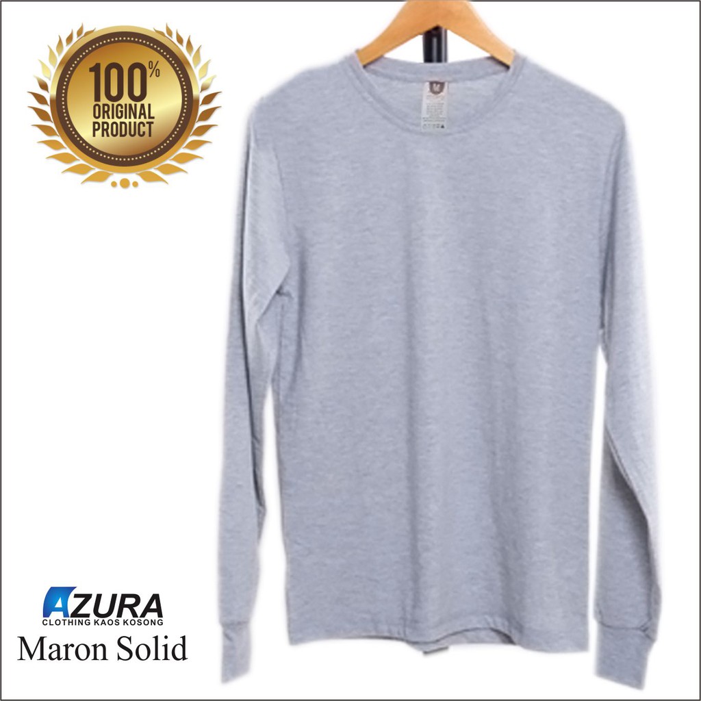 BAJU KAOS POLOS LENGAN PANJANG GREY MISTY