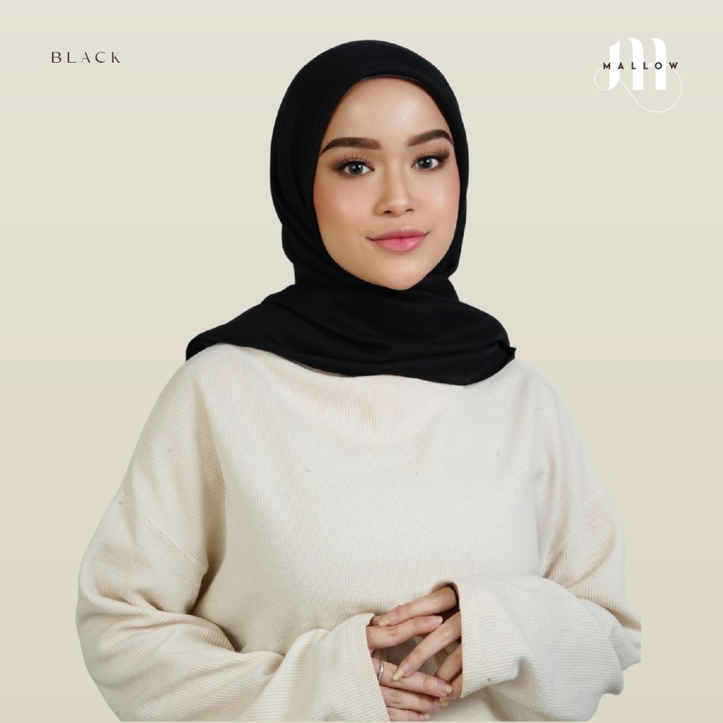 Basic Voal Hijab Segiempat Premium Voal by Mallow Hijab-Black