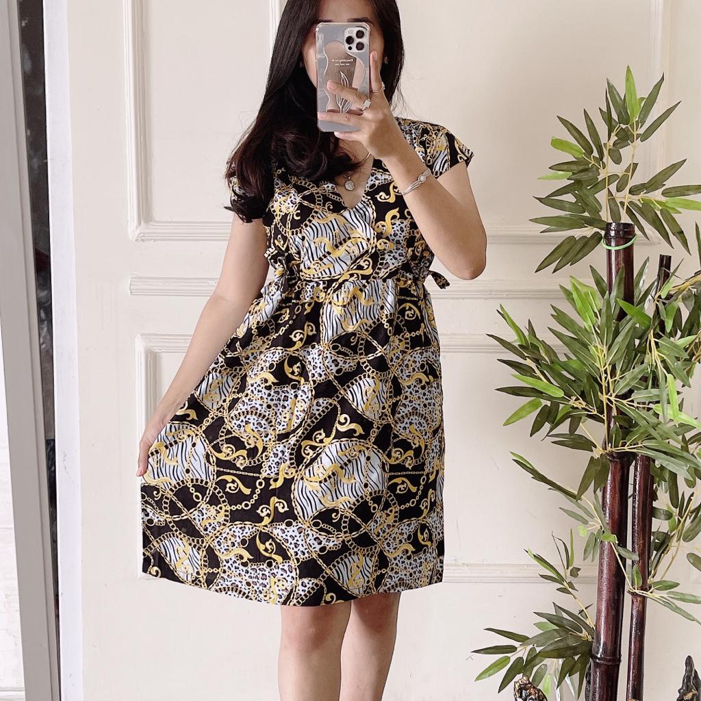 Baju tidur Daster kekinian kimono busui frendly bahan rayon adem-RANTAI KUNING