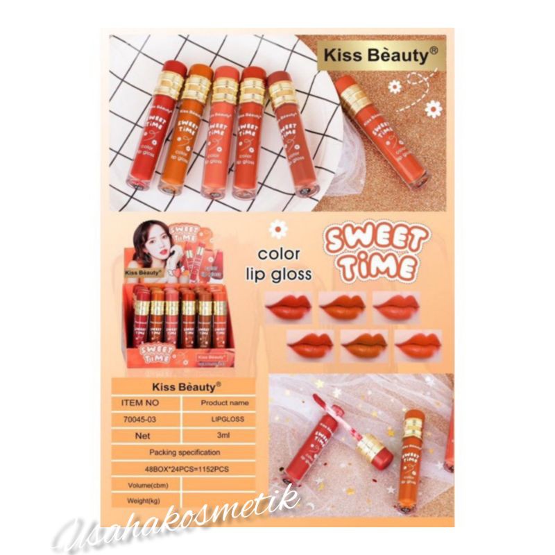 [ PER6PCS ]LIP GLOSS KISS BEAUTY SWEET TIME | KISS ME | CHOCOLATE