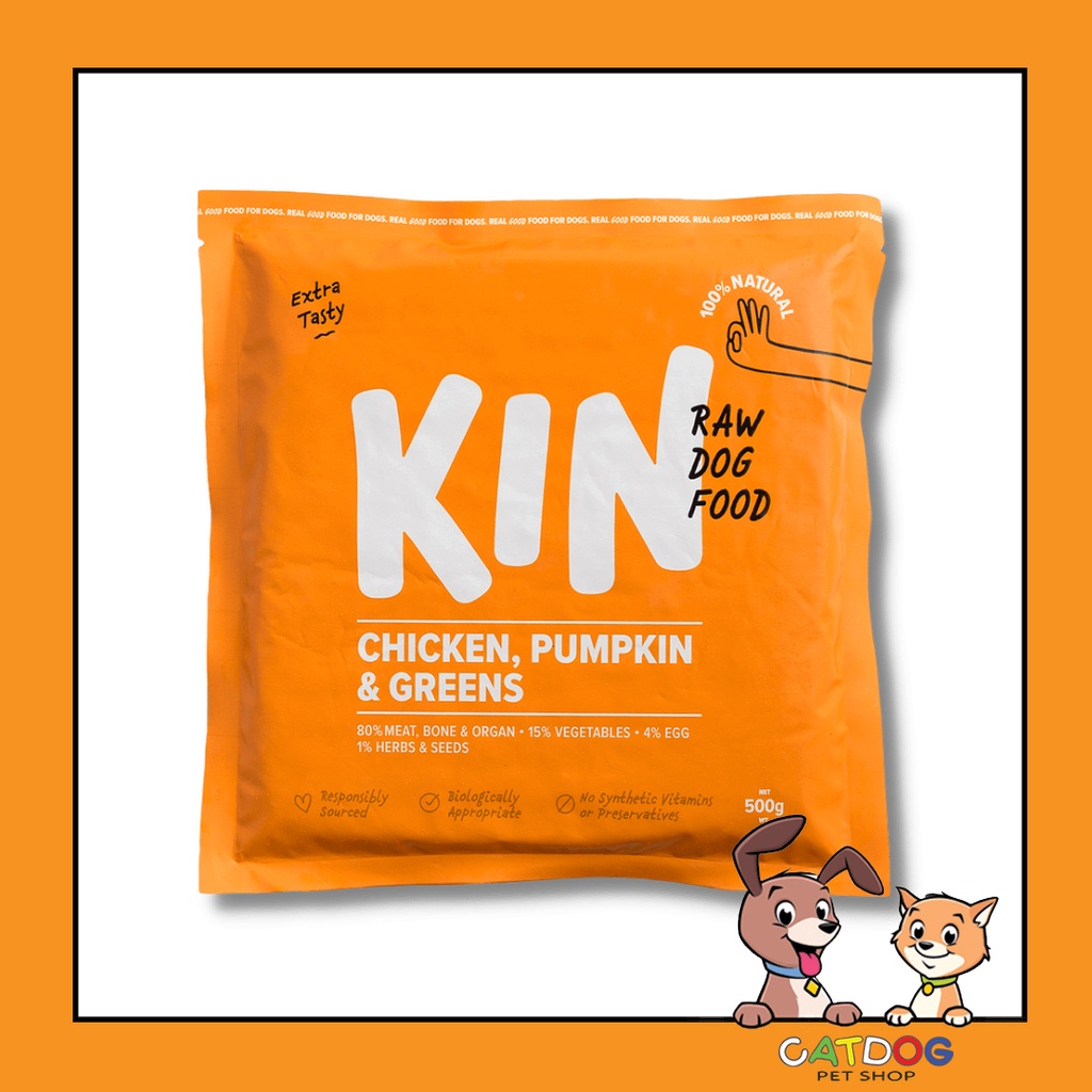 Jual KIN Raw Dog Food Chicken Pumpkin & Greens 500gr Shopee Indonesia