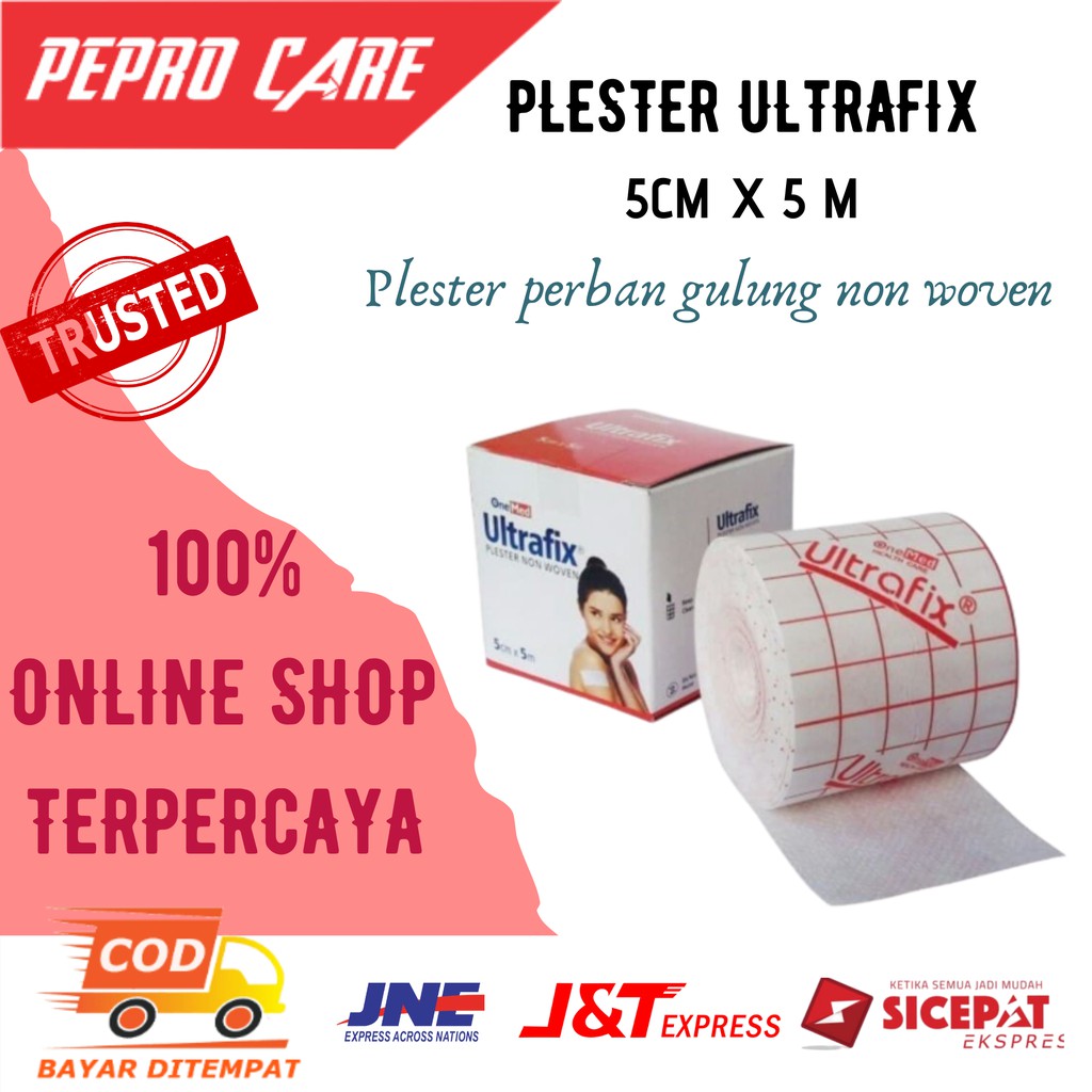 PLESTER PENUTUP LUKA PEREKAT PERBAN ULTRAFIX ONEMED GULUNG ROLL ELASTIS 5CM X 5M PPF 51