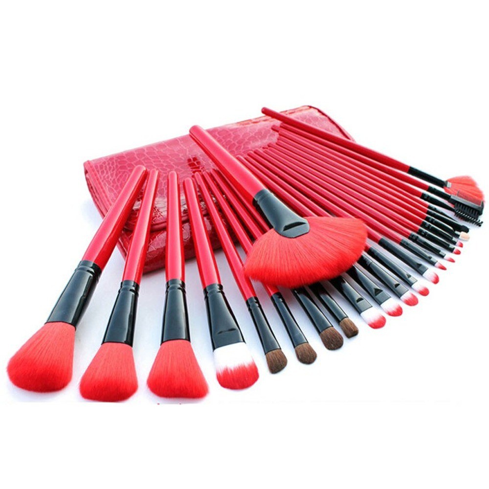 ISI 24 PCS Kuas Make Up Cosmetic Brush with Pouch Professional Brushes