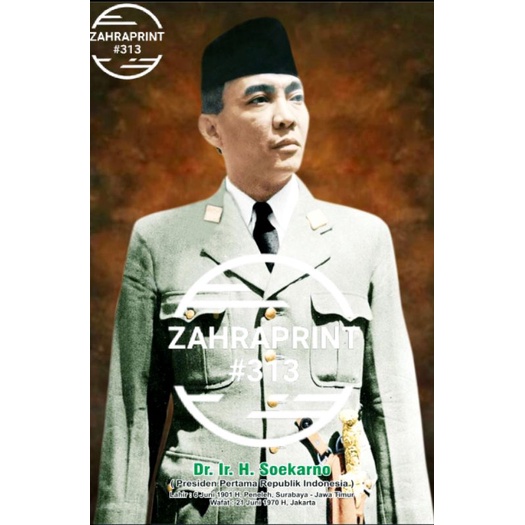 Poster Photo Foto Ir H Soekarno / Bung Karno ( Presiden RI Pertama ) # Laminating