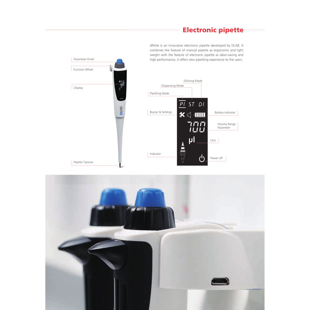 Nesco Micropipette dpette All Varian (Dlab), Electronic multifunction