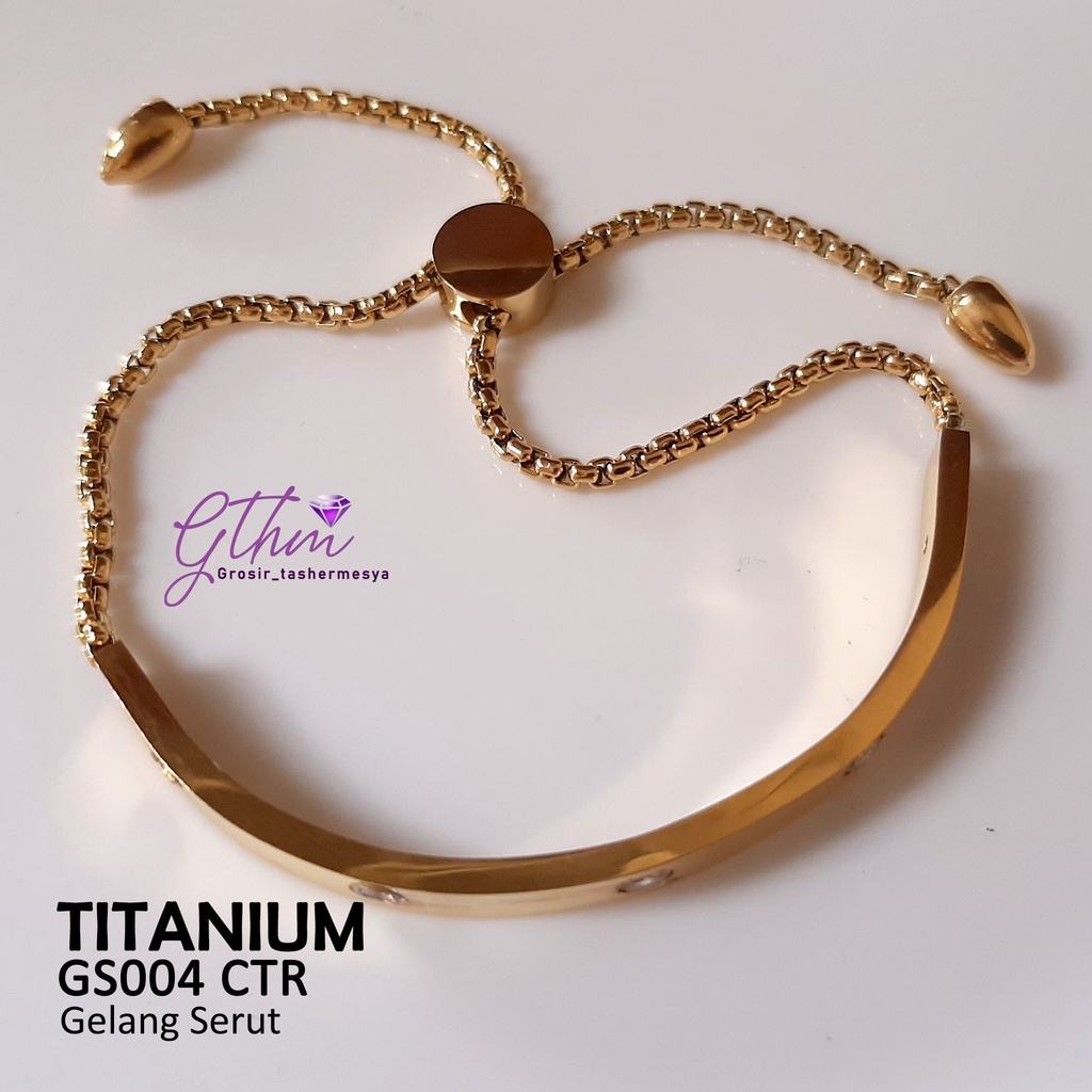 GTHM gelang titanium serut wanita GS004