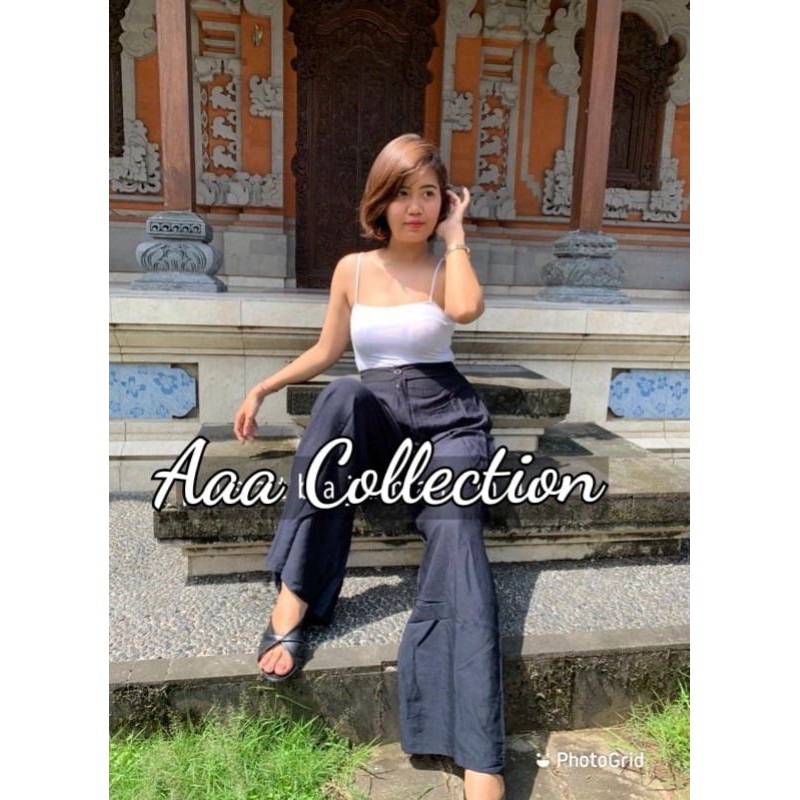 CELANA KULOT HW HIGHWAIST KANCING RESLETING RAYON PREMIUM