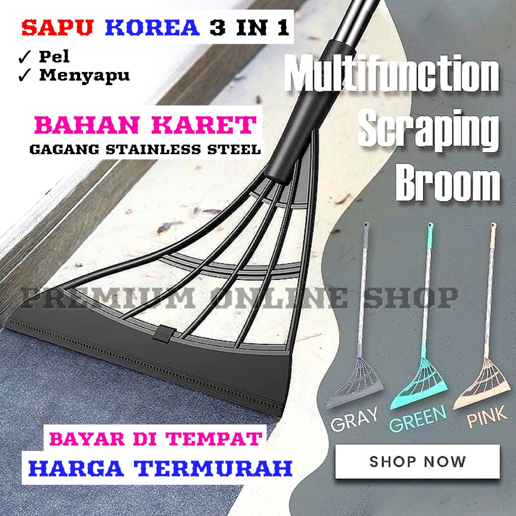 Sapu Ajaib Magic Broom Wiper / Sapu 3 in 1 Multifungsi Sapu Debu Kaca / Alat PEL Serbaguna / Sapu Pel Lantai Kekinian / Sapu Karet / Sapu Korea