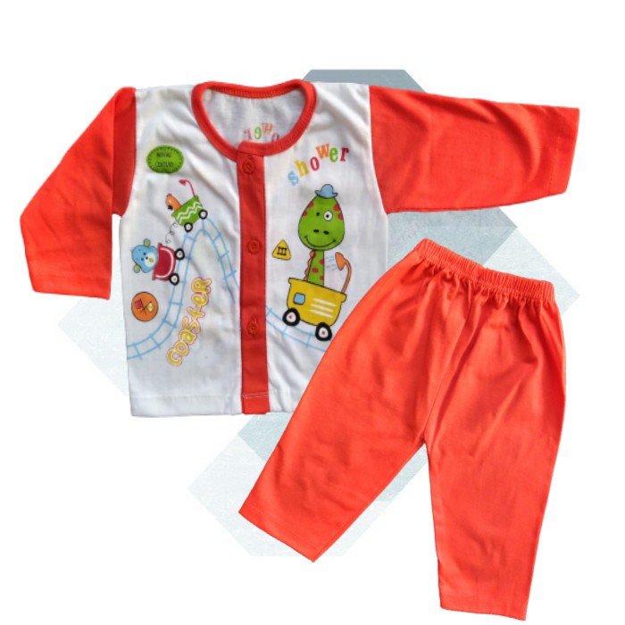 SETELAN BAJU BAYI KANCING DEPAN | TANGAN PANJANG | PAKAIAN BAYI