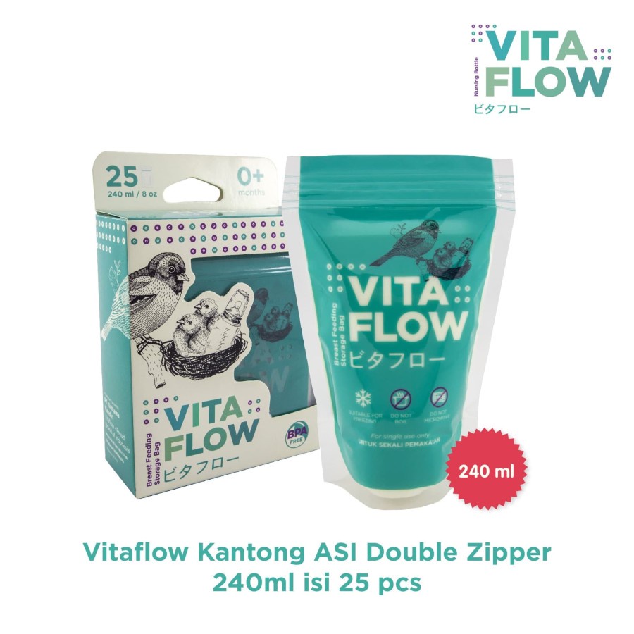 VITAFLOW Kantong ASI 240ml Isi 25 pcs VITA FLOW  Plastik ASI