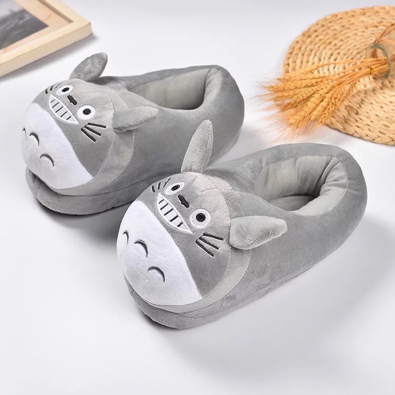 Sandal boneka totoro abu import sandal dewasa sandal wanita sandal rumah totoro