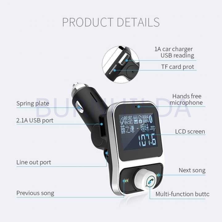 Dual USB Car Charger Wireless Bluetooth FM Transmitter Car Kit mobil motor burnhilda