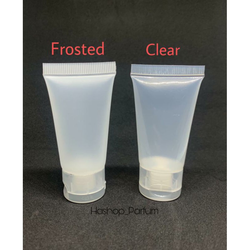 Tube Kosong 15ml Frosted dan Clear Tutup Fliptop Botol kosmetik