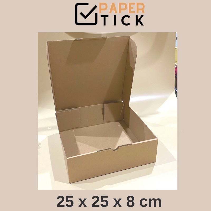 

25x25x8 CM Dus Kraft Corrugated Box Packaging Dus Coklat Dus Kue Tebal Kemasan Kotak Kado