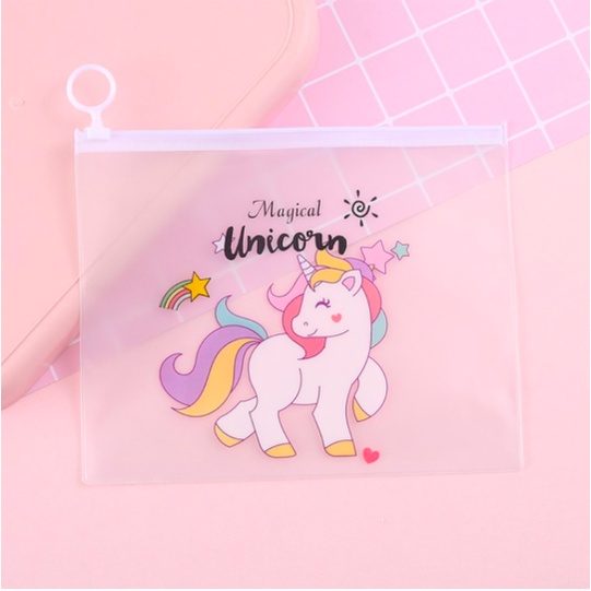 

Pouch Zipper Bag Unicorn Tempat Pensil Transparan Pouch Serbaguna