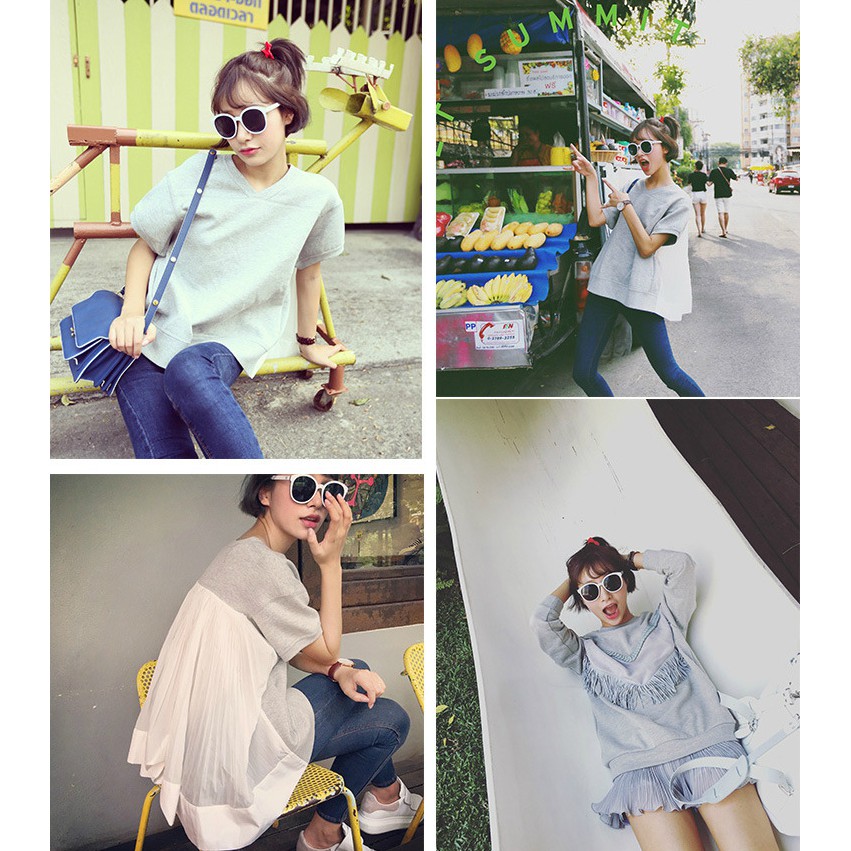 Korean retro round frame fashion ins trend sunglasses