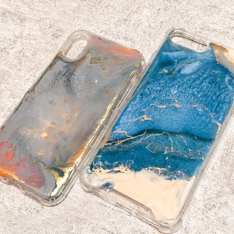 Anti Crack Case Resin Art Marble Gold Iphone