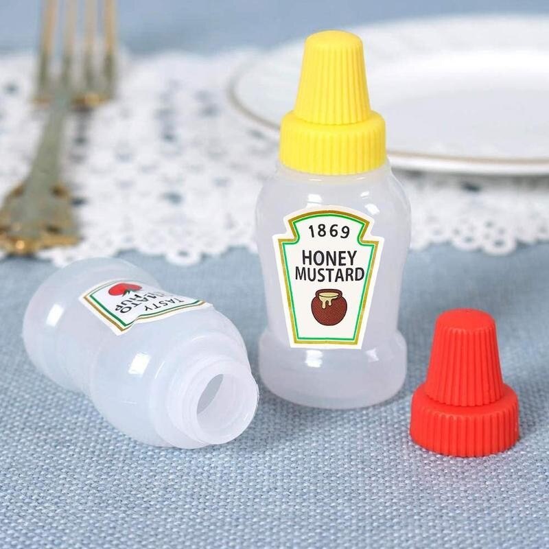 2pcs Botol Dispenser Saus Tomat / Salad / Dressing Mini Portable Bahan Plastik