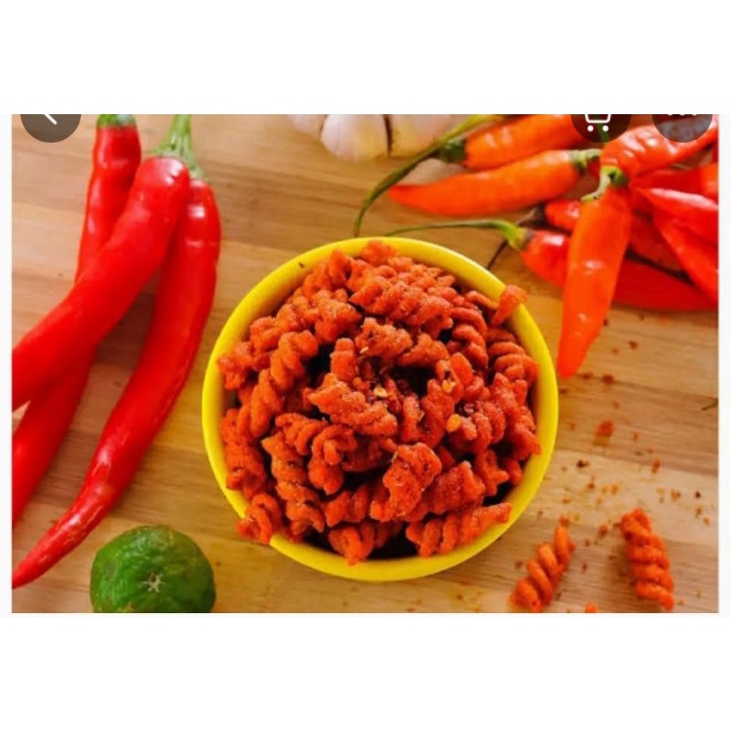 

MAKARONI SPIRAL PEDAS Camilan ORIGINAL /250gr/snack kiloan