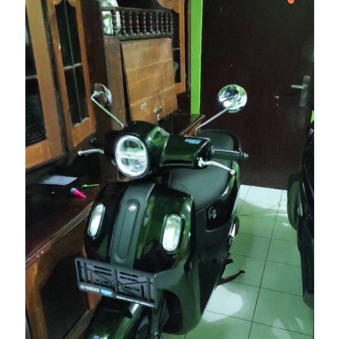 Spion Grand Filano Model Bulat Tangkai Panjang Spion Yamaha Fazzio Filano Fino Full Chrome FAZZIO (COD)